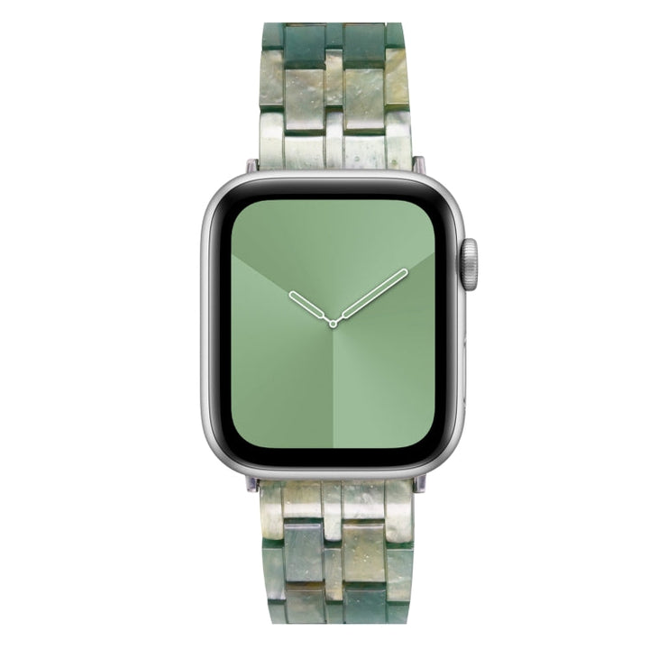 Lisslune | Five-Pearl Resin Watch Band for Apple Watch Ultra 49mm & Watch Ultra 2 49mm / Series 9 & 8 & 7 45mm / SE 3 & SE 2 & 6 & SE & 5 & 4 44mm / 3 & 2 & 1 42mm (Aurora Green)