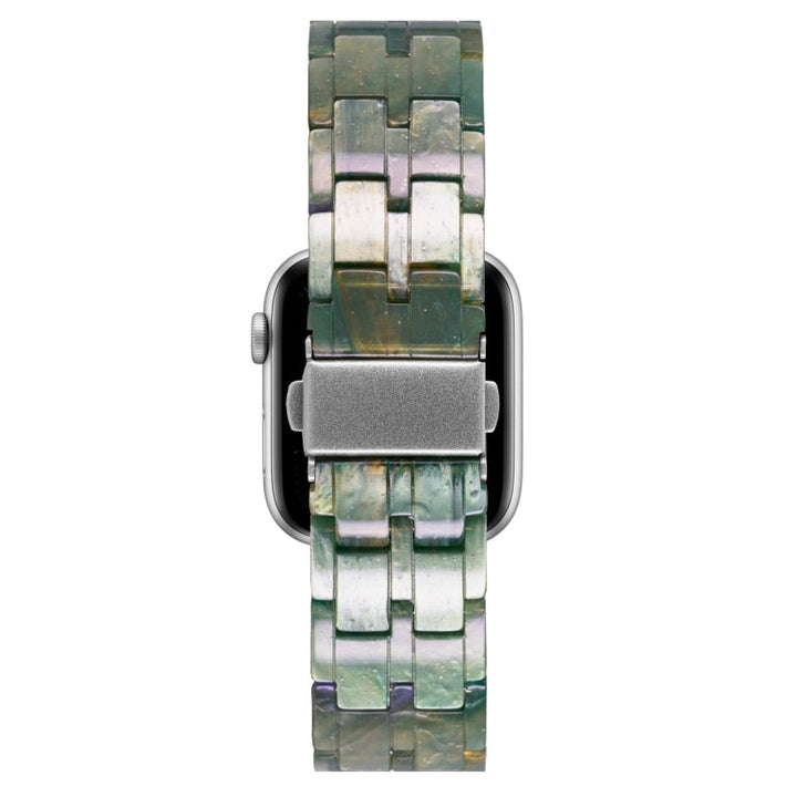 Lisslune | Five-Pearl Resin Watch Band for Apple Watch Ultra 49mm & Watch Ultra 2 49mm / Series 9 & 8 & 7 45mm / SE 3 & SE 2 & 6 & SE & 5 & 4 44mm / 3 & 2 & 1 42mm (Aurora Green)