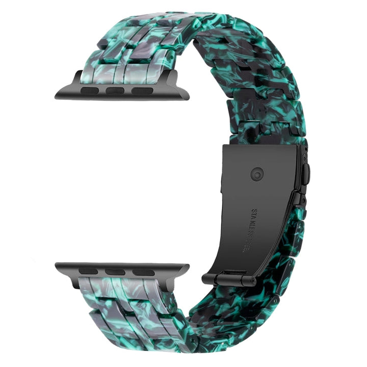Lisslune | Five-Pearl Resin Watch Band for Apple Watch Ultra 49mm&Watch Ultra 2 49mm / Series 9&8&7 45mm / SE 3&SE 2&6&SE&5&4 44mm / 3&2&1 42mm (Claw Green)