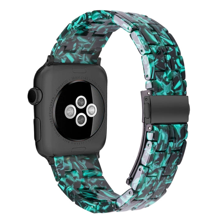 Lisslune | Five-Pearl Resin Watch Band for Apple Watch Ultra 49mm&Watch Ultra 2 49mm / Series 9&8&7 45mm / SE 3&SE 2&6&SE&5&4 44mm / 3&2&1 42mm (Claw Green)
