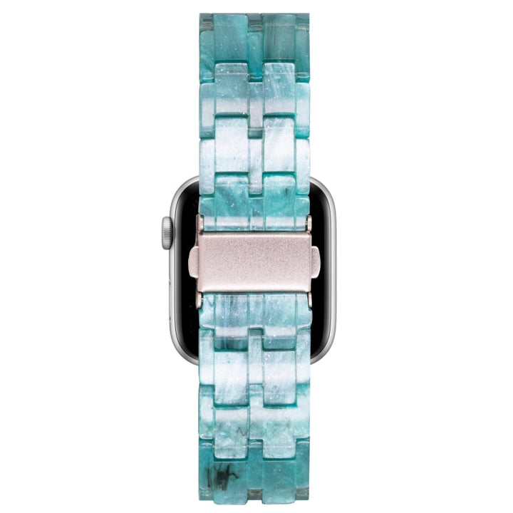 Lisslune | Five-Pearl Resin Watch Band For Apple Watch Ultra 49mm&Watch Ultra 2 49mm / Series 9&8&7 45mm / SE 3&SE 2&6&SE&5&4 44mm / 3&2&1 42mm(B Milky Way Green)