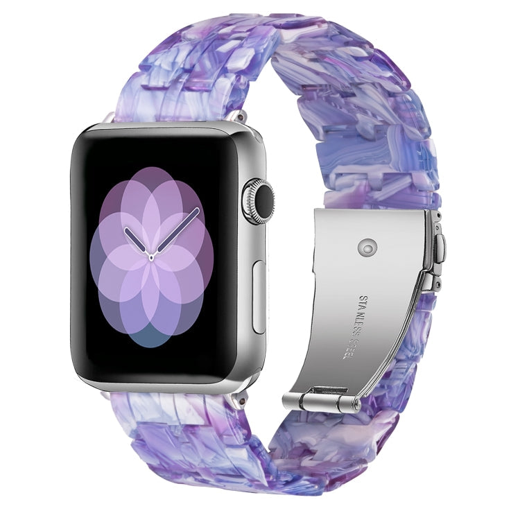 Lisslune | Five-Pearl-Resin-Watch-Band for Apple Watch Ultra 49mm & Watch Ultra 2 49mm / Series 9 & 8 & 7 45mm / SE 3 & SE 2 & 6 & SE & 5 & 4 44mm / 3 & 2 & 1 42mm (Purple Texture)