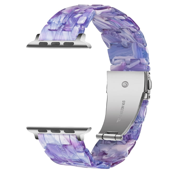 Lisslune | Five-Pearl-Resin-Watch-Band for Apple Watch Ultra 49mm & Watch Ultra 2 49mm / Series 9 & 8 & 7 45mm / SE 3 & SE 2 & 6 & SE & 5 & 4 44mm / 3 & 2 & 1 42mm (Purple Texture)