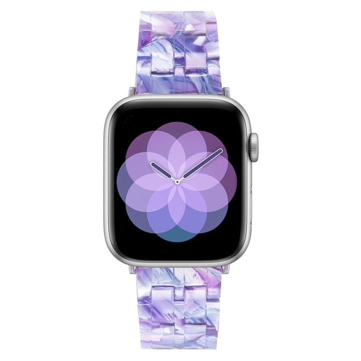 Lisslune | Five-Pearl-Resin-Watch-Band for Apple Watch Ultra 49mm & Watch Ultra 2 49mm / Series 9 & 8 & 7 45mm / SE 3 & SE 2 & 6 & SE & 5 & 4 44mm / 3 & 2 & 1 42mm (Purple Texture)
