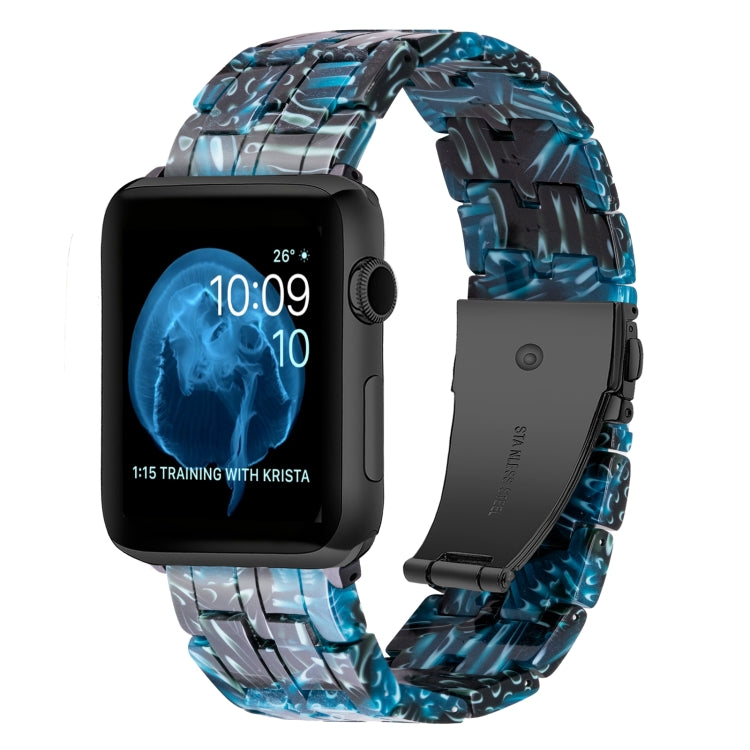 Lisslune | Five-Pearl-Resin-Watchband for Apple Watch Series 9&8&7 41mm / SE 3&SE 2&6&SE&5&4 40mm / 3&2&1 38mm (Midnight Blue)