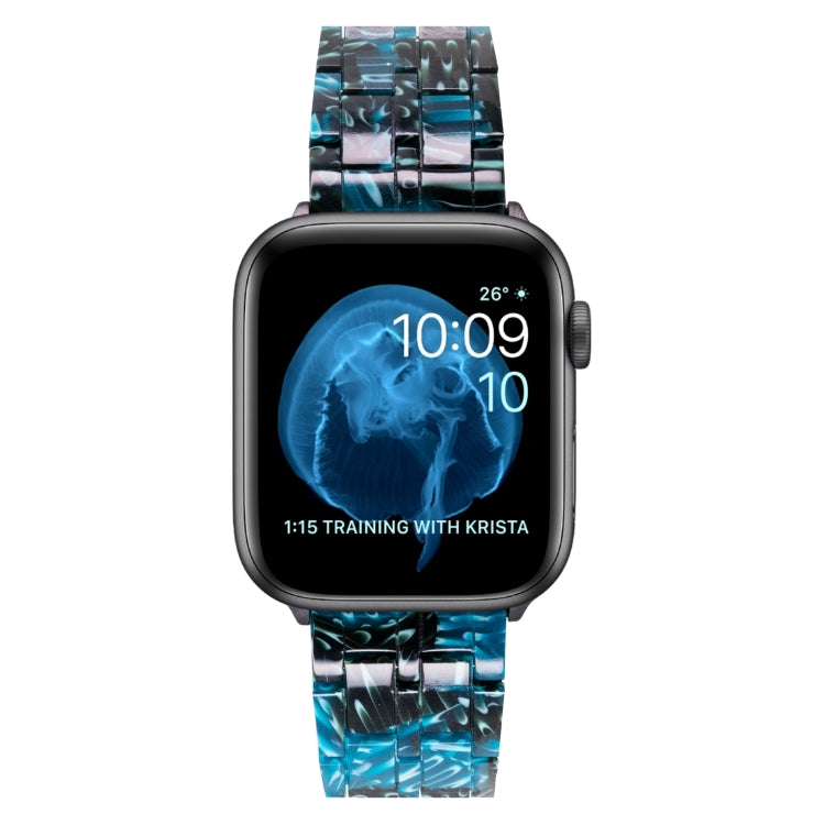 Lisslune | Five-Pearl-Resin-Watchband for Apple Watch Series 9&8&7 41mm / SE 3&SE 2&6&SE&5&4 40mm / 3&2&1 38mm (Midnight Blue)