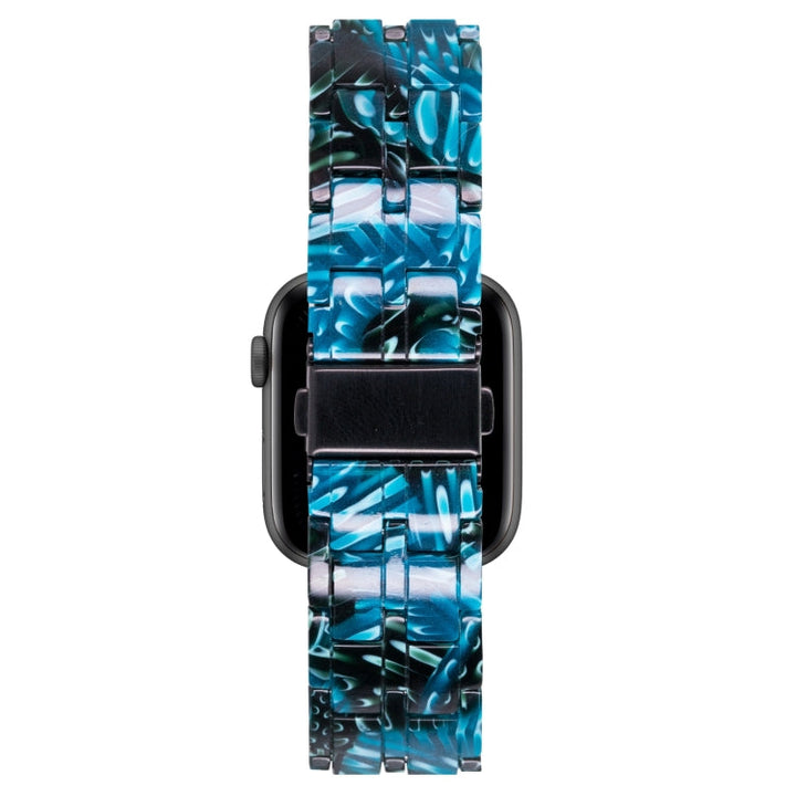 Lisslune | Five-Pearl-Resin-Watchband for Apple Watch Series 9&8&7 41mm / SE 3&SE 2&6&SE&5&4 40mm / 3&2&1 38mm (Midnight Blue)