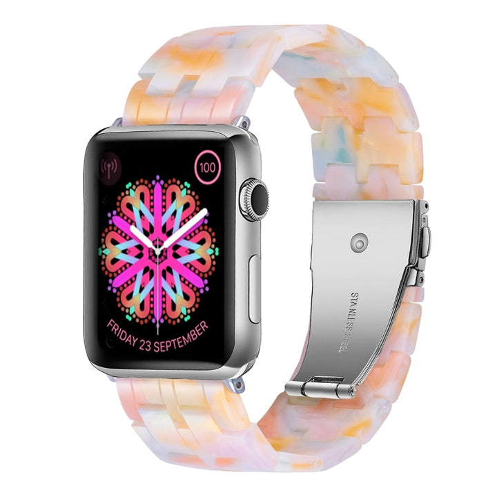 Lisslune | Five Pearls Resin Watch Band for the Apple Watch Series 9&8&7 41mm / SE 3&SE 2&6&SE&5&4 40mm / 3&2&1 38mm (Color Pink)