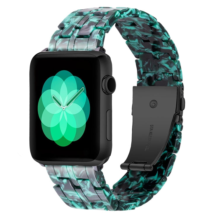 Lisslune | Five-Pearl-Resin-Watchband for Apple Watch Series 9&8&7 41mm / SE 3&SE 2&6&SE&5&4 40mm / 3&2&1 38mm (Claw Green)