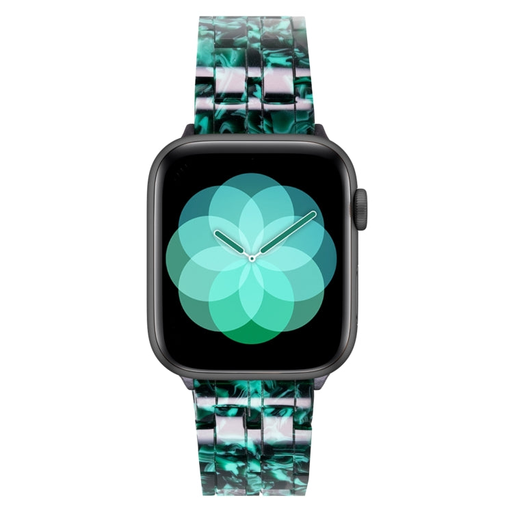 Lisslune | Five-Pearl-Resin-Watchband for Apple Watch Series 9&8&7 41mm / SE 3&SE 2&6&SE&5&4 40mm / 3&2&1 38mm (Claw Green)