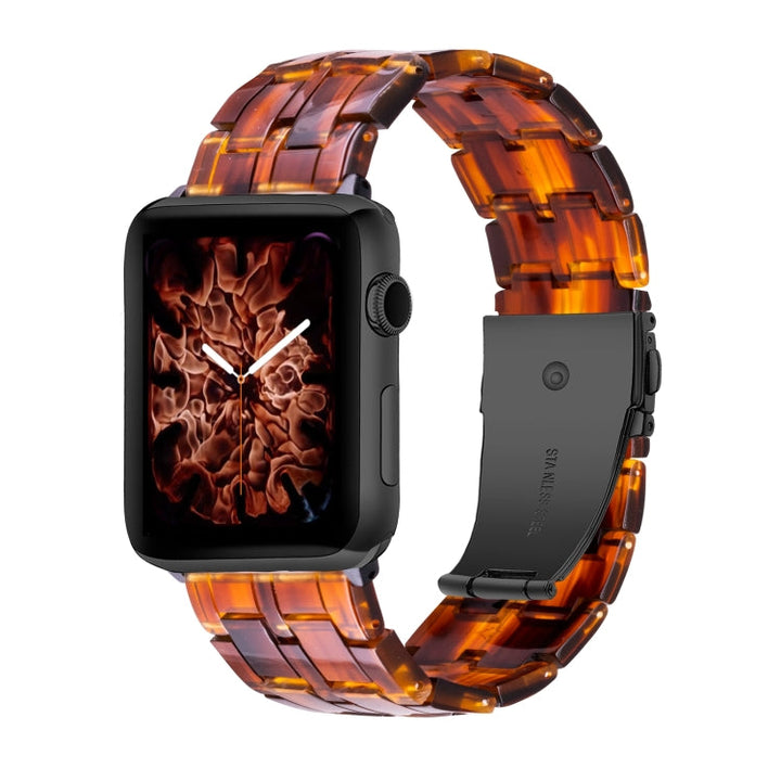 Lisslune | Five-Pearl Resin Watch Band for Apple Watch Series 9&8&7 41mm / SE 3&SE 2&6&SE&5&4 40mm / 3&2&1 38mm (Caramel)