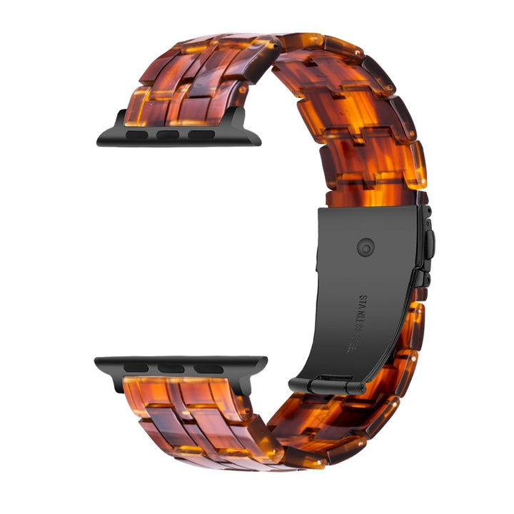 Lisslune | Five-Pearl Resin Watch Band for Apple Watch Series 9&8&7 41mm / SE 3&SE 2&6&SE&5&4 40mm / 3&2&1 38mm (Caramel)