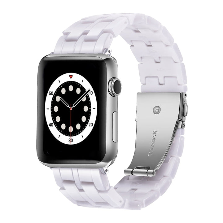Lisslune | Five-Pearl Resin Watch Band for Apple Watch Series 9&8&7 41mm / SE 3&SE 2&6&SE&5&4 40mm / 3&2&1 38mm (Starlight White)