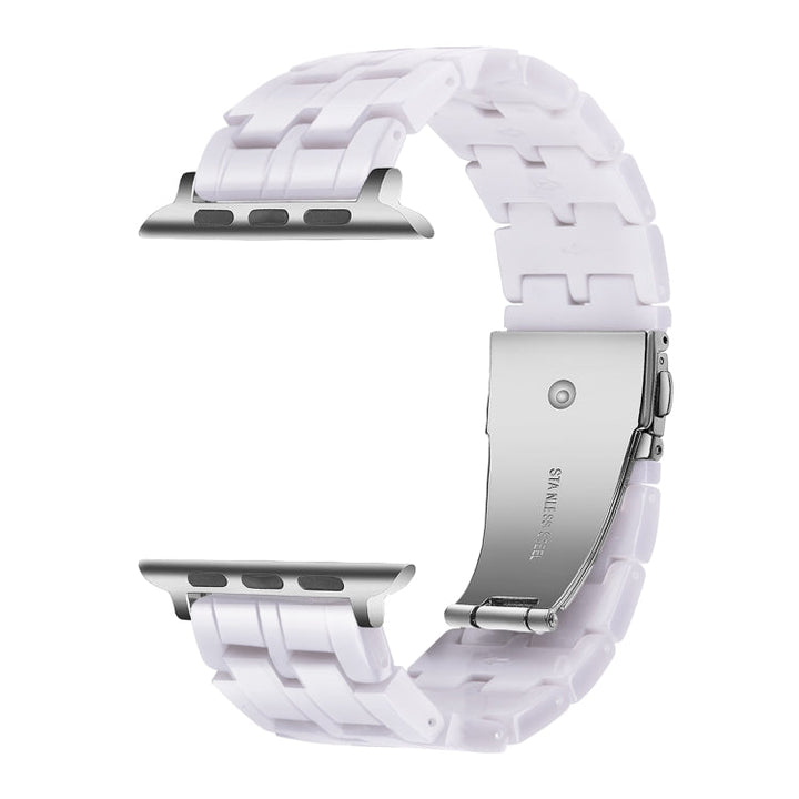 Lisslune | Five-Pearl Resin Watch Band for Apple Watch Series 9&8&7 41mm / SE 3&SE 2&6&SE&5&4 40mm / 3&2&1 38mm (Starlight White)