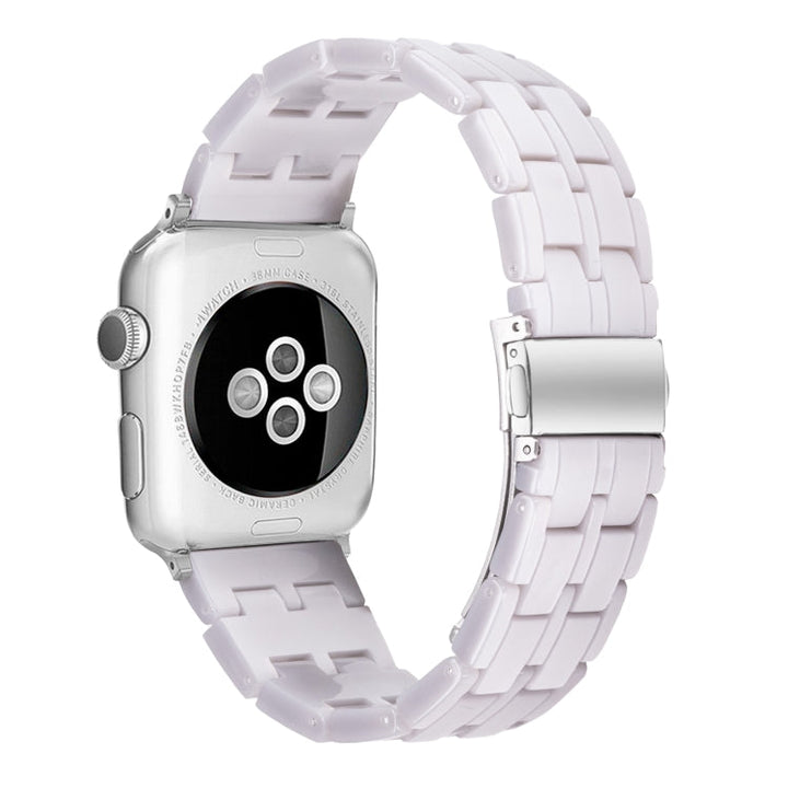 Lisslune | Five-Pearl Resin Watch Band for Apple Watch Series 9&8&7 41mm / SE 3&SE 2&6&SE&5&4 40mm / 3&2&1 38mm (Starlight White)