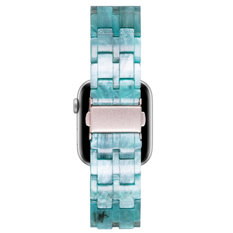 Lisslune | Five-Pearl-Resin-Watchband for Apple Watch Series 9&8&7 41mm / SE 3&SE 2&6&SE&5&4 40mm / 3&2&1 38mm (Milky Way Green)