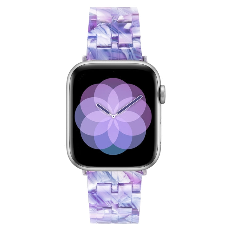 Lisslune | Five Pearl Resin Watch Band for Apple Watch Series 9&8&7 41mm / SE 3&SE 2&6&SE&5&4 40mm / 3&2&1 38mm (Purple Texture)
