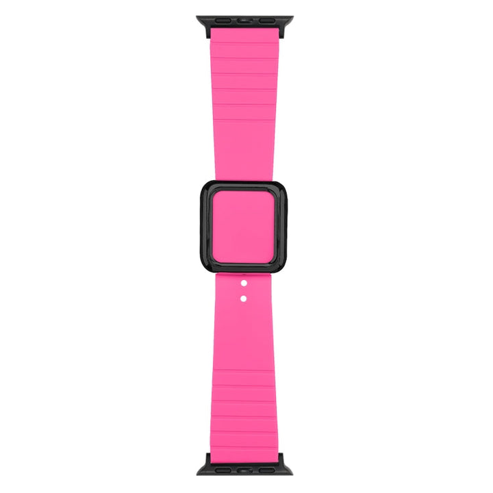 Lisslune | Black Square Buckle Silicone Watch Band for Apple Watch Ultra 49mm&Watch Ultra 2 49mm / Series 9&8&7 45mm / SE 3&SE 2&6&SE&5&4 44mm / 3&2&1 42mm (Pitaya)
