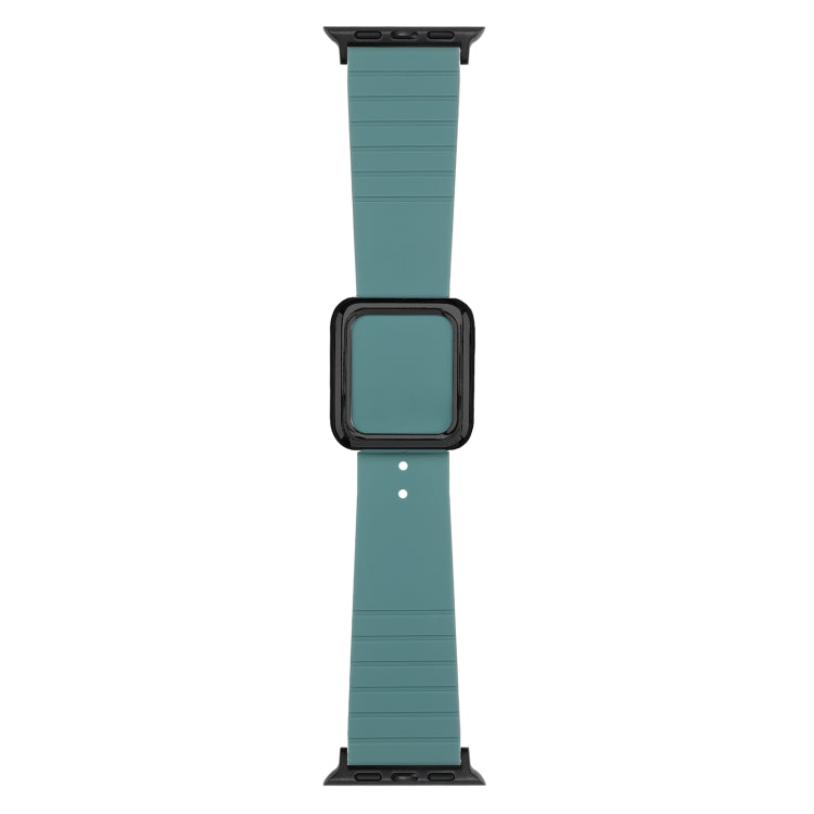 Lisslune | Black Square Buckle Silicone Watch Band for Apple Watch Ultra 49mm&Watch Ultra 2 49mm / Series 9&8&7 45mm / SE 3&SE 2&6&SE&5&4 44mm / 3&2&1 42mm (Pine Needle Green)