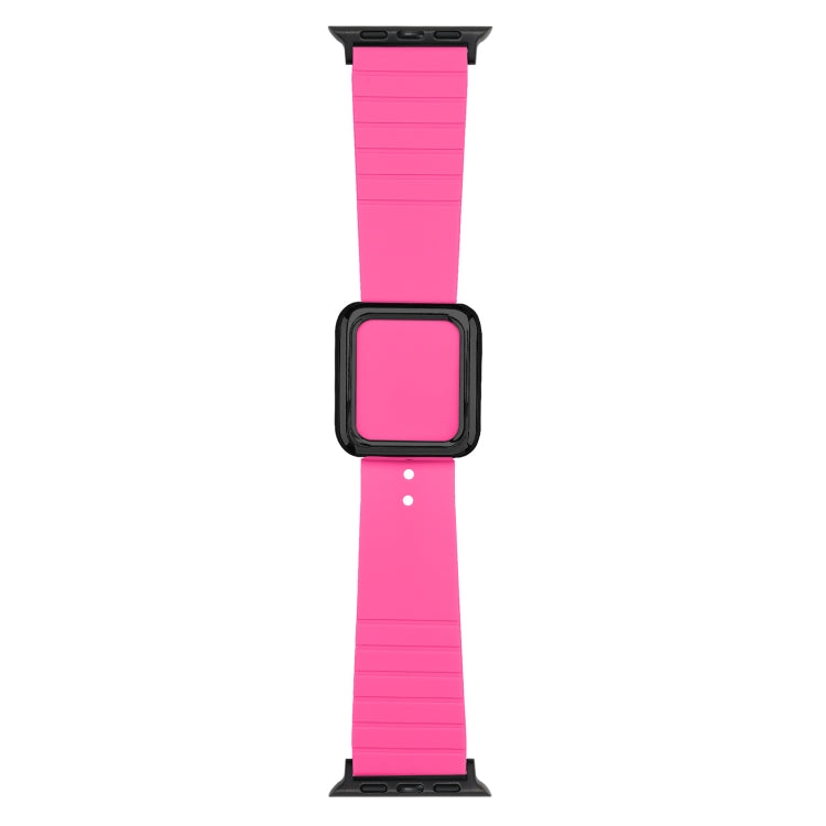 Lisslune | Black Square Buckle Silicone Watch Strap for Apple Watch Series 9&8&7 41mm / SE 3&SE 2&6&SE&5&4 40mm / 3&2&1 38mm (Pitaya)