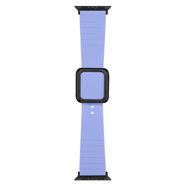 Lisslune | Black square buckle silicone watch band for Apple Watch Series 9&8&7 41mm / SE 3&SE 2&6&SE&5&4 40mm / 3&2&1 38mm (Lavender)