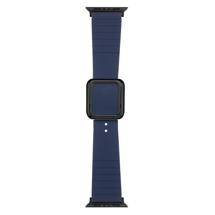 Lisslune | Black Square Buckle Silicone Watch Band for Apple Watch Series 9&8&7 41mm / SE 3&SE 2&6&SE&5&4 40mm / 3&2&1 38mm (Midnight Blue)