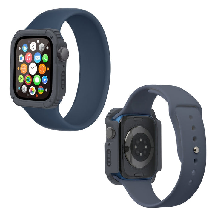 Lisslune | 2 in 1 Screen Tempered Glass Film Protective Case for Apple Watch Series 9 / 8 / 7 41mm (Dark Grey)