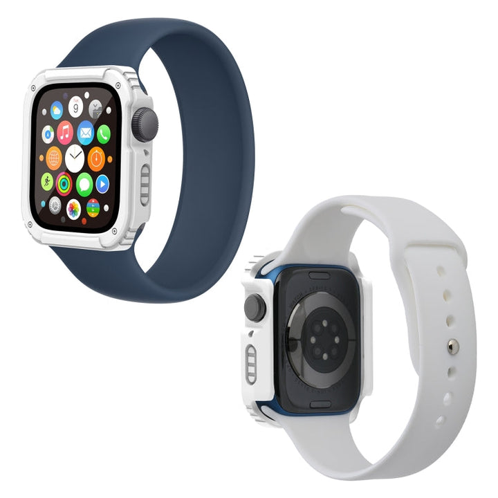 Lisslune | 2 in 1 Screen Tempered Glass Film Protective Case for Apple Watch Series 6 / 5 / 4 / SE 40mm (White)