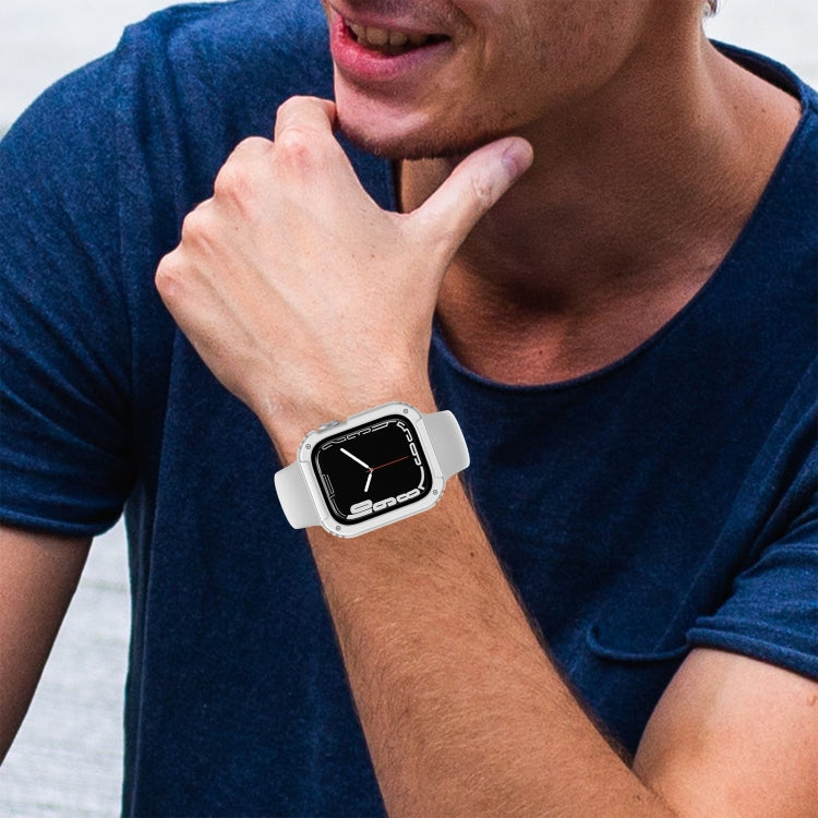 Lisslune | 2 in 1 Screen Tempered Glass Film Protection Case For Apple Watch Series 3 & 2 & 1 42mm (White)