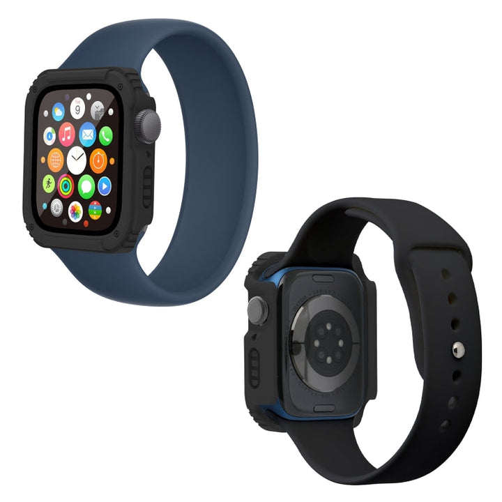 Lisslune | 2 in 1 Screen Tempered Glass Film Protective Case For Apple Watch Series 3 & 2 & 1 42mm (Black)