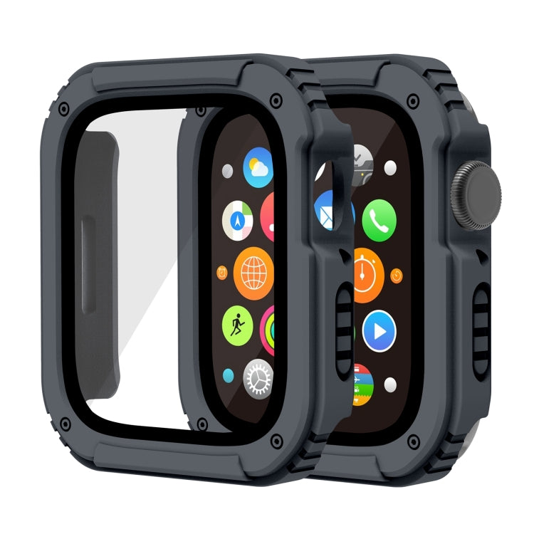 Lisslune | 2 in 1 Screen Tempered Glass Film Protective Cover for Apple Watch Series 3 & 2 & 1 42mm (Dark Gray)