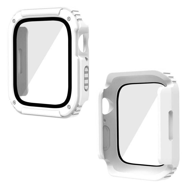 Lisslune | 2 in 1 Screen Tempered Glass Film Protective Case for Apple Watch Series 3 & 2 & 1 38mm (White)