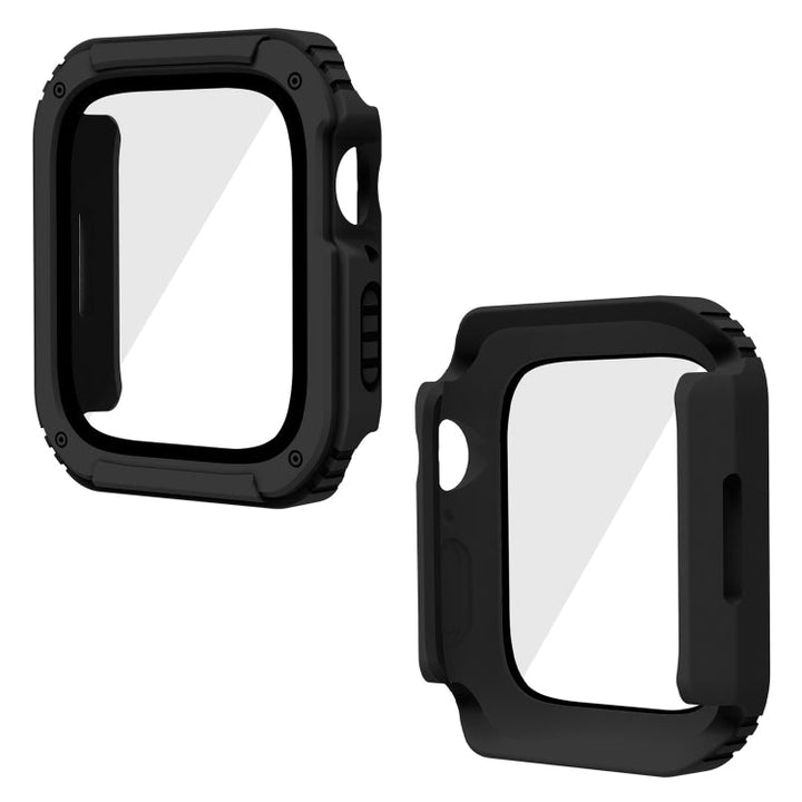 Lisslune | 2 in 1 screen tempered glass film case for Apple Watch Series 3 & 2 & 1 38mm (Black)