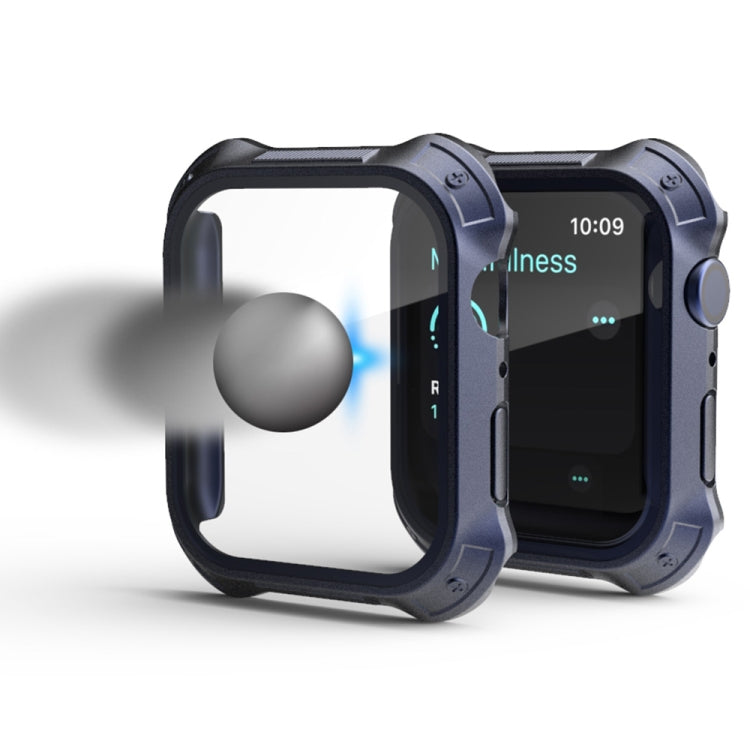 Lisslune | 2 in 1 Frosted PC Frame + Tempered Glass Film Protective Case for Apple Watch Series 9 / 8 / 7 41mm (White)