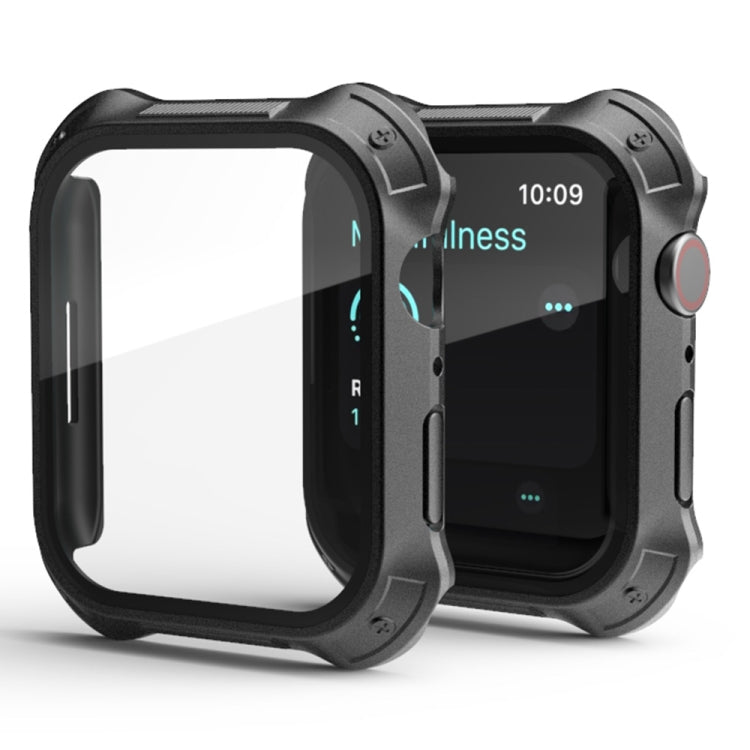 Lisslune | 2 in 1 PC Frame + Screen tempered glass film protective case for Apple Watch Series 9 / 8 / 7 41mm (Black)