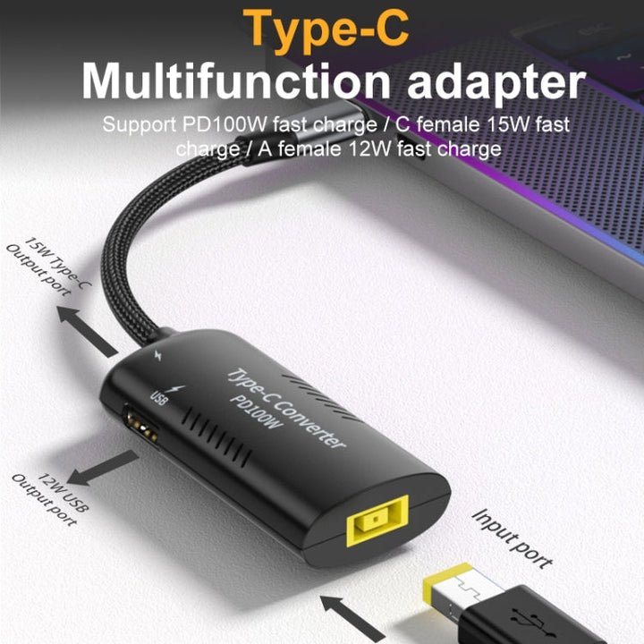 Lisslune | DC7406 + Type-C + USB Female to Type-C Multi-Function Adapter