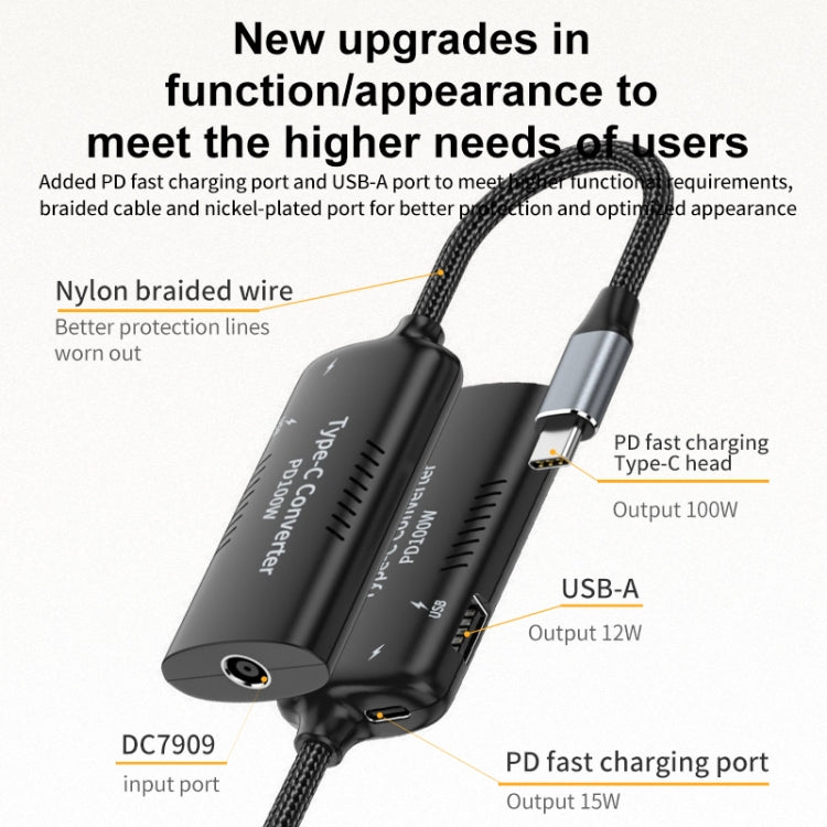 Lisslune | DC7406 + Type-C + USB Female to Type-C Multi-Function Adapter