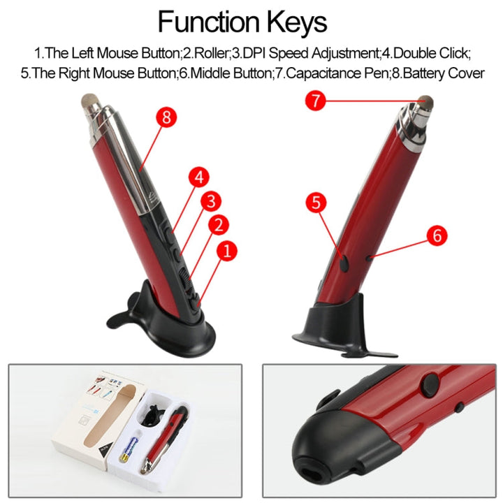 Lisslune | PR-08 Multifunctional wireless Bluetooth stylus mouse capacitive stylus mouse (Black)