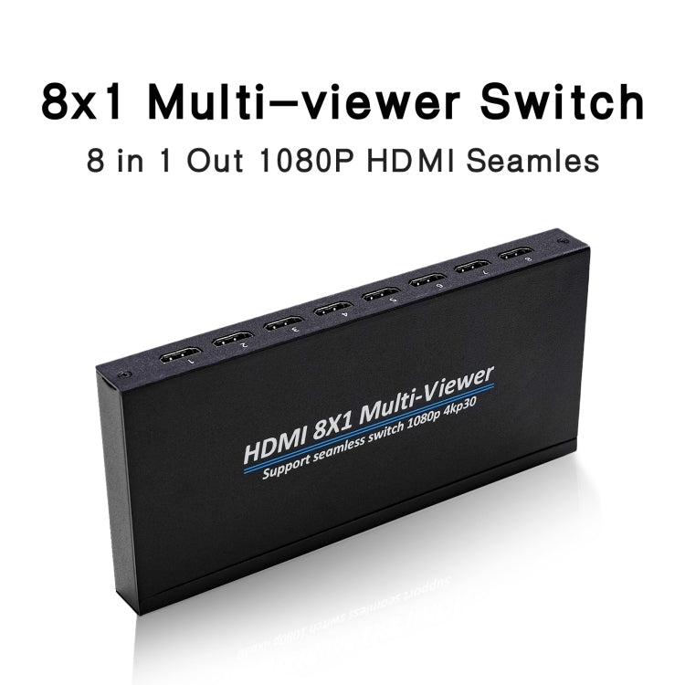Lisslune | NK-818 HDMI 8x1 Multi-Viewer Supports seamless switch 1080P, US plug