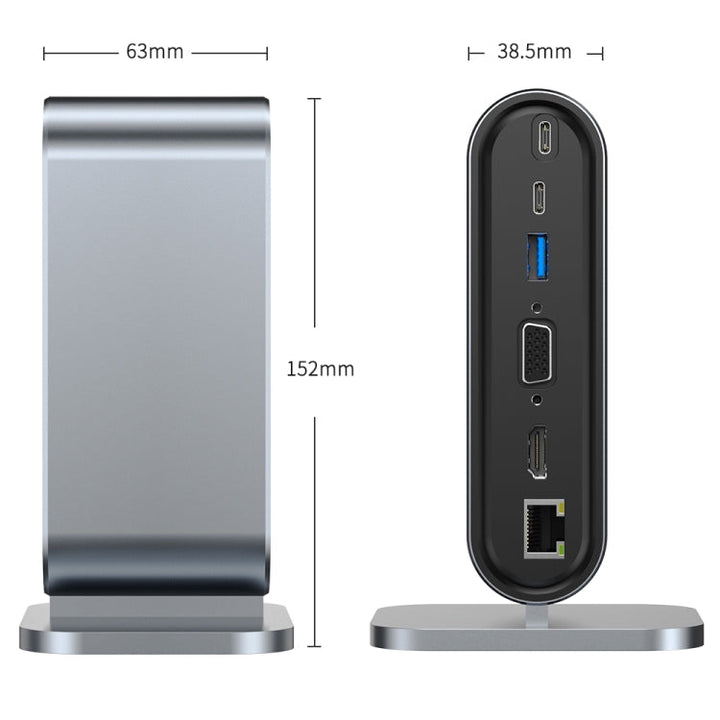 Lisslune | 12 in 1 USB-C / Type-C Vertical Multi-Interface HUB Adapter