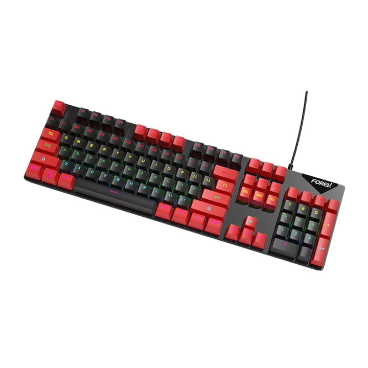 Lisslune | FOREV FVQ302 Multicolor Wire Mechanical Gaming Illuminated Keyboard (Black Red)