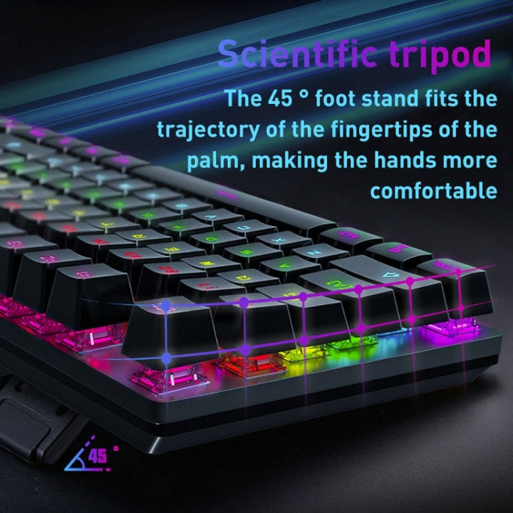 Lisslune | FOREV FVQ302 Multicolored Wired Mechanical Gaming Illuminated Keyboard (White Green)