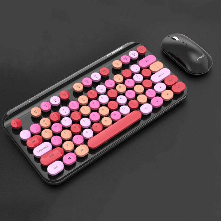 Lisslune | FOREV FFVWI9 Mixed Colors Portable 2.4G Wireless Keyboard Mouse Set (Red)