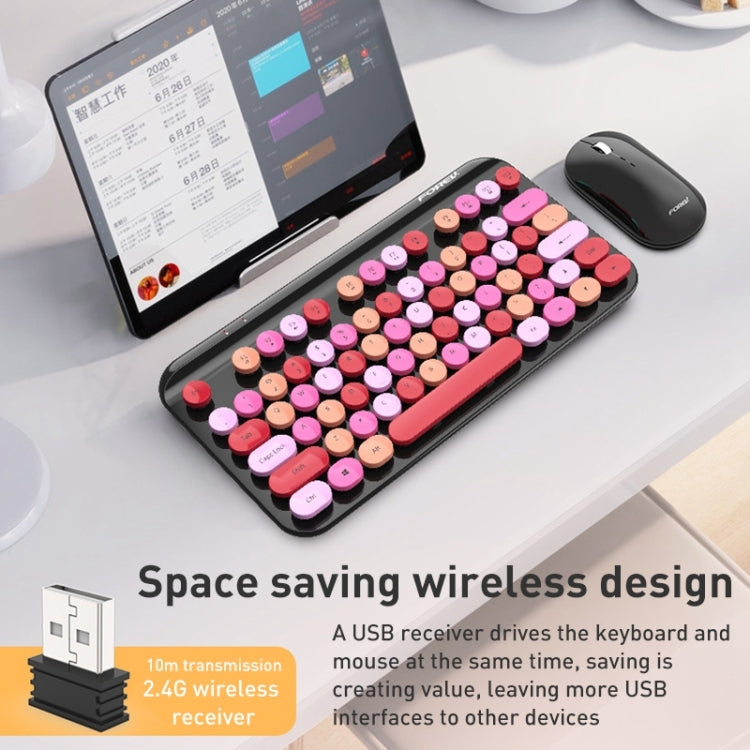 Lisslune | FOREV FFVWI9 Mixed Colors Portable 2.4G Wireless Keyboard Mouse Set (Red)