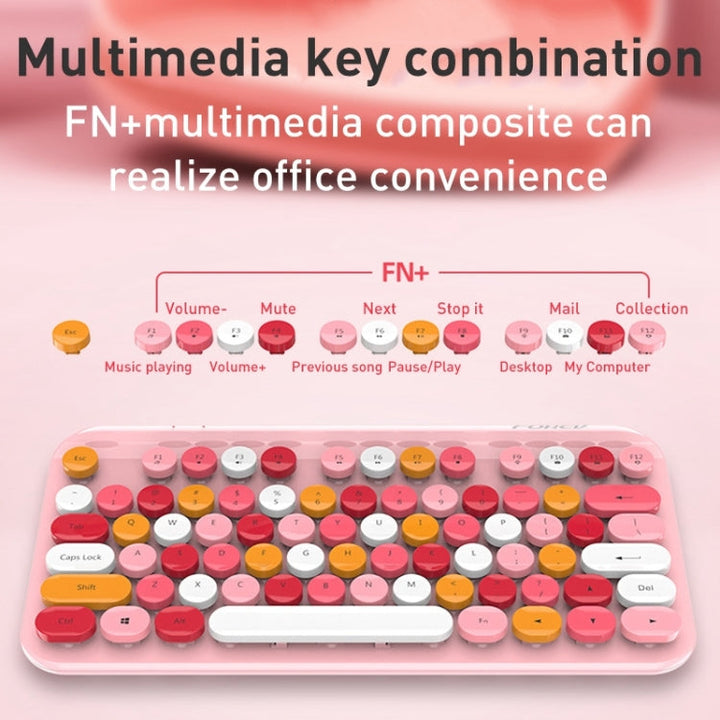 Lisslune | FOREV FFVWI9 Mixed Colors Portable 2.4G Wireless Keyboard Mouse Set (Red)