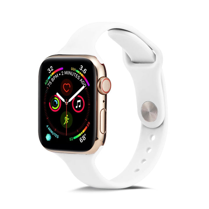 Lisslune | For Apple Watch 5/4 44mm & 3/2/1 42mm Thin Silicone Band (White)
