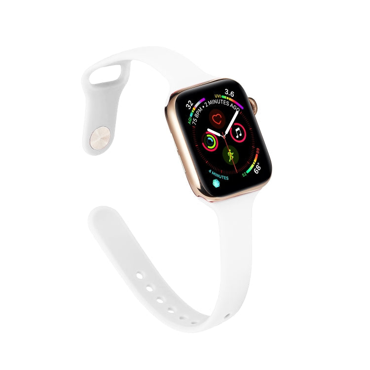 Lisslune | For Apple Watch 5/4 44mm & 3/2/1 42mm Thin Silicone Band (White)