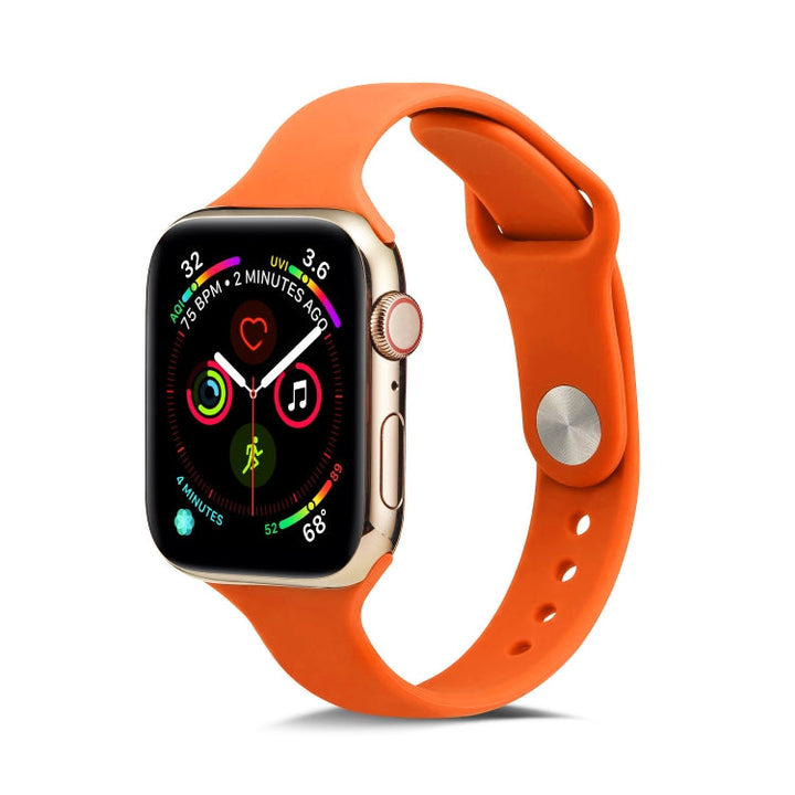 Lisslune | For Apple Watch 5/4 44mm & 3/2/1 42mm Thin Silicone Watch Band (Orange)
