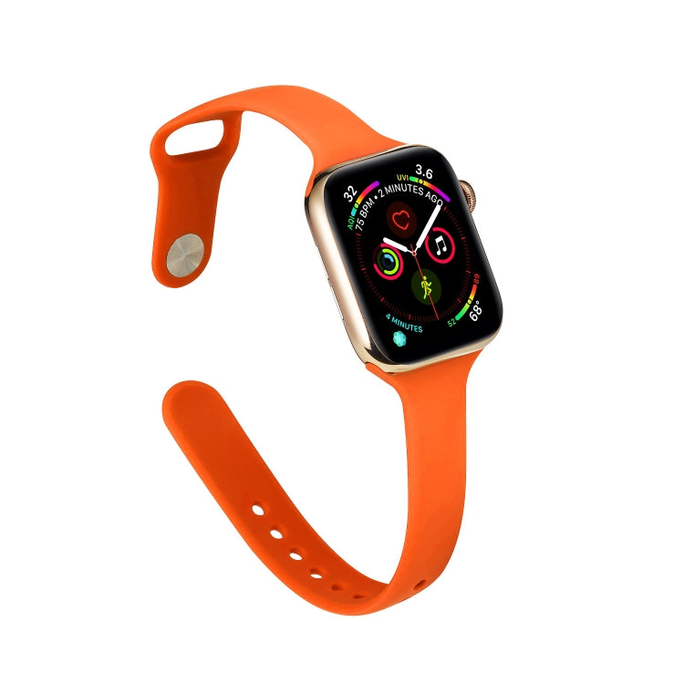Lisslune | For Apple Watch 5/4 44mm & 3/2/1 42mm Thin Silicone Watch Band (Orange)