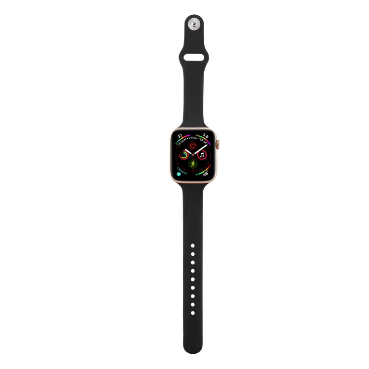 Lisslune | For Apple Watch 5/4 44 mm & 3/2/1 42 mm Thin Silicone Band (Black)